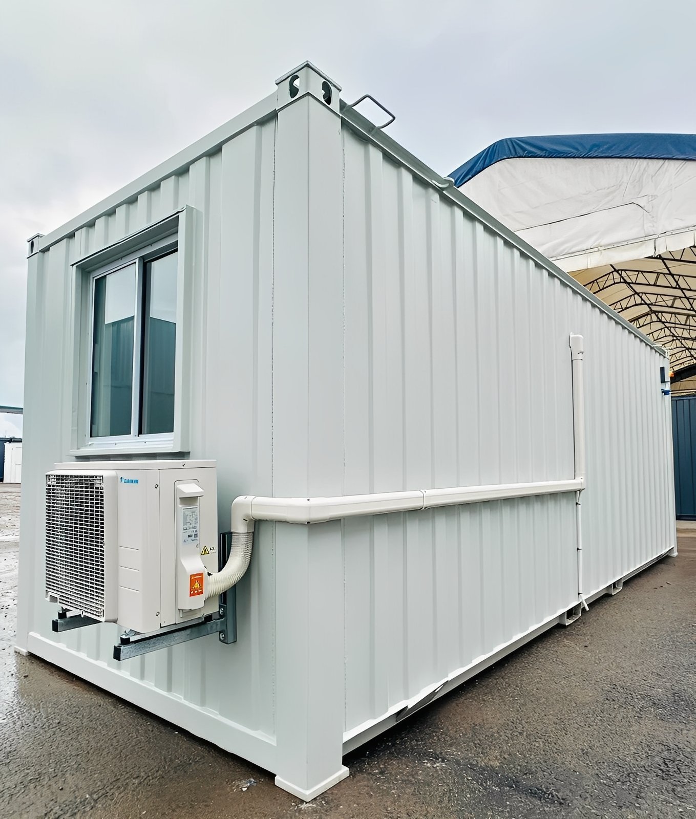 21ft x 8ft Custom Office Cabin – Portable Building with A/C & Glazed Door - Image 7