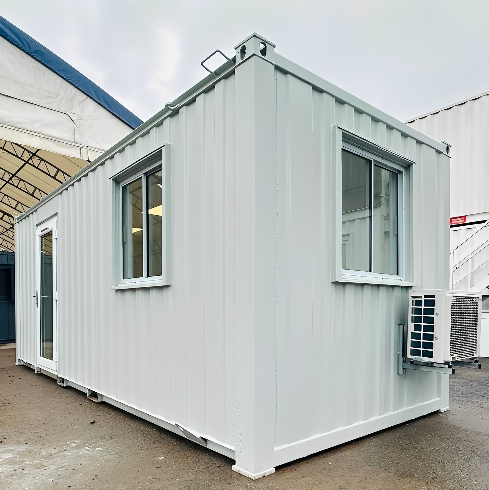 21ft x 8ft Custom Office Cabin – Portable Building with A/C & Glazed Door - Image 9