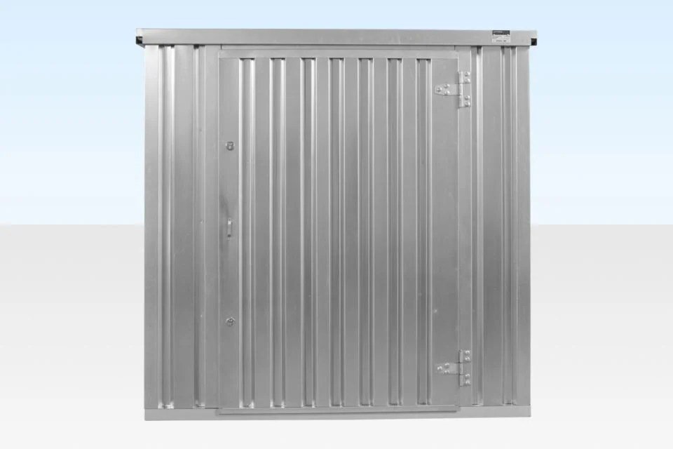 4m x 2.1m Flat Pack Container Store – Galvanised - Image 3