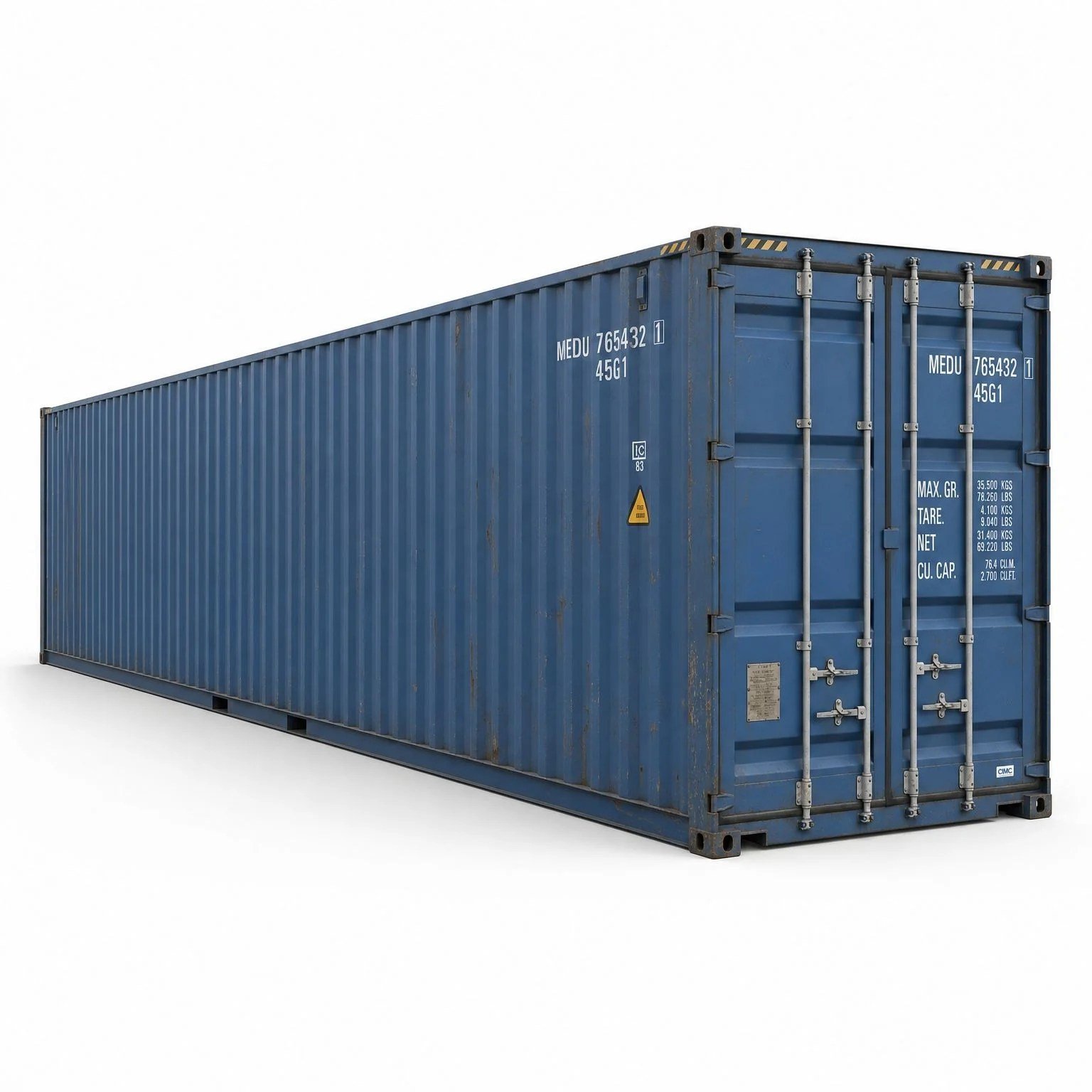 45ft High Cube Container – Used Cargo-Worthy – Blue