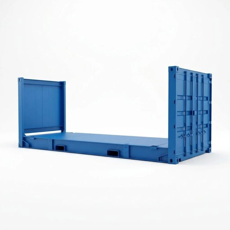 Falet Rack 20ft Flat Rack Container – One-Trip – Blue | JLS Container